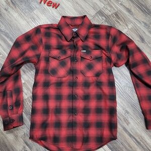 New DIXXON Flannel Co The Watts Shirt Mens XS Red Plaid Button Up